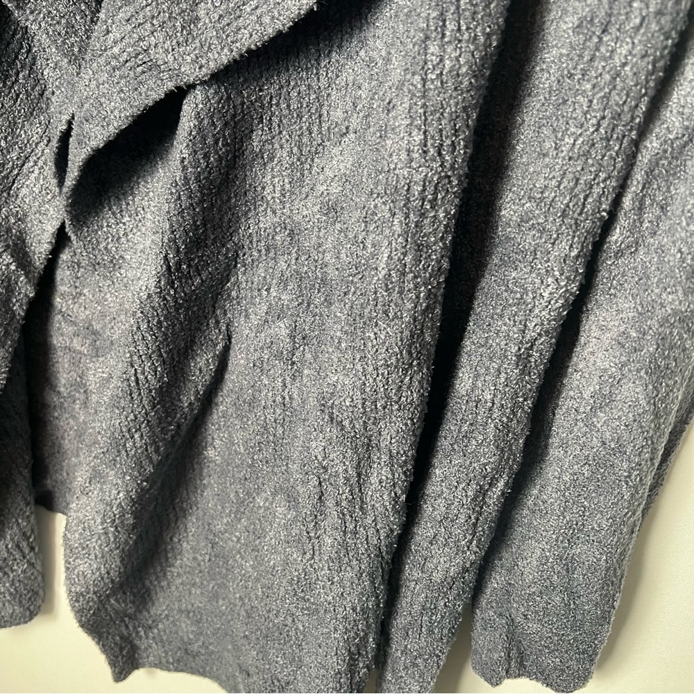 Barefoot Dreams Cozychic Lite Asymmetrical Draped Open Cardigan Sweater Gray S/M - Picture 4 of 8